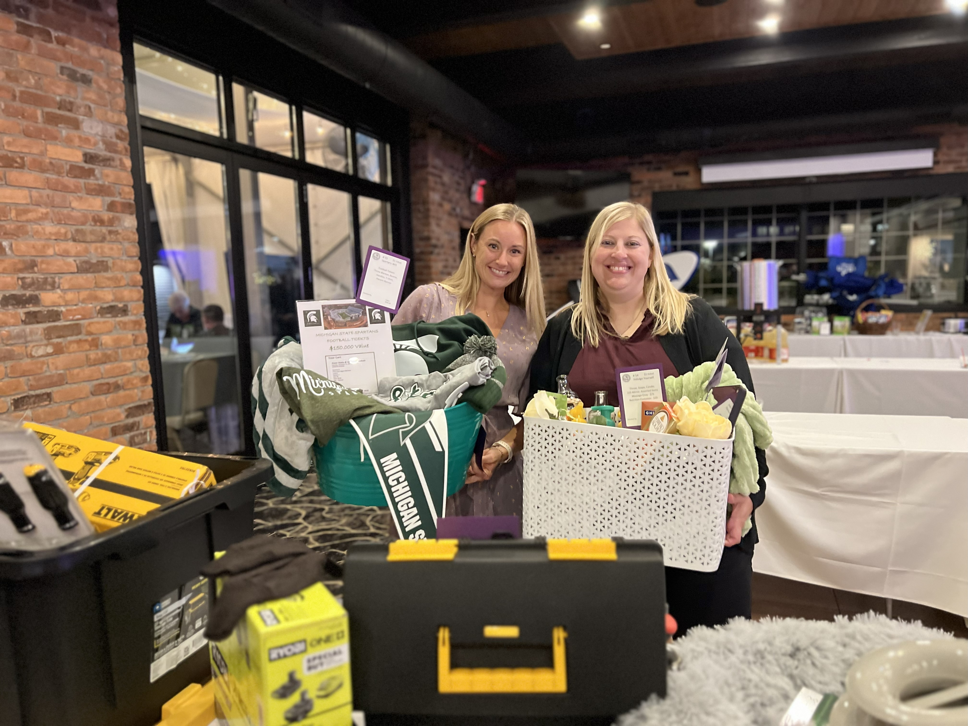 winners with baskets