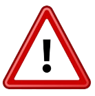 warning icon black exclamation mark inside red triangle