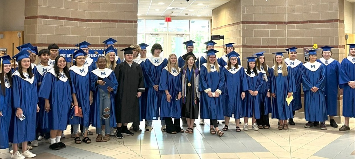 McMichael graduating class in a group photo.