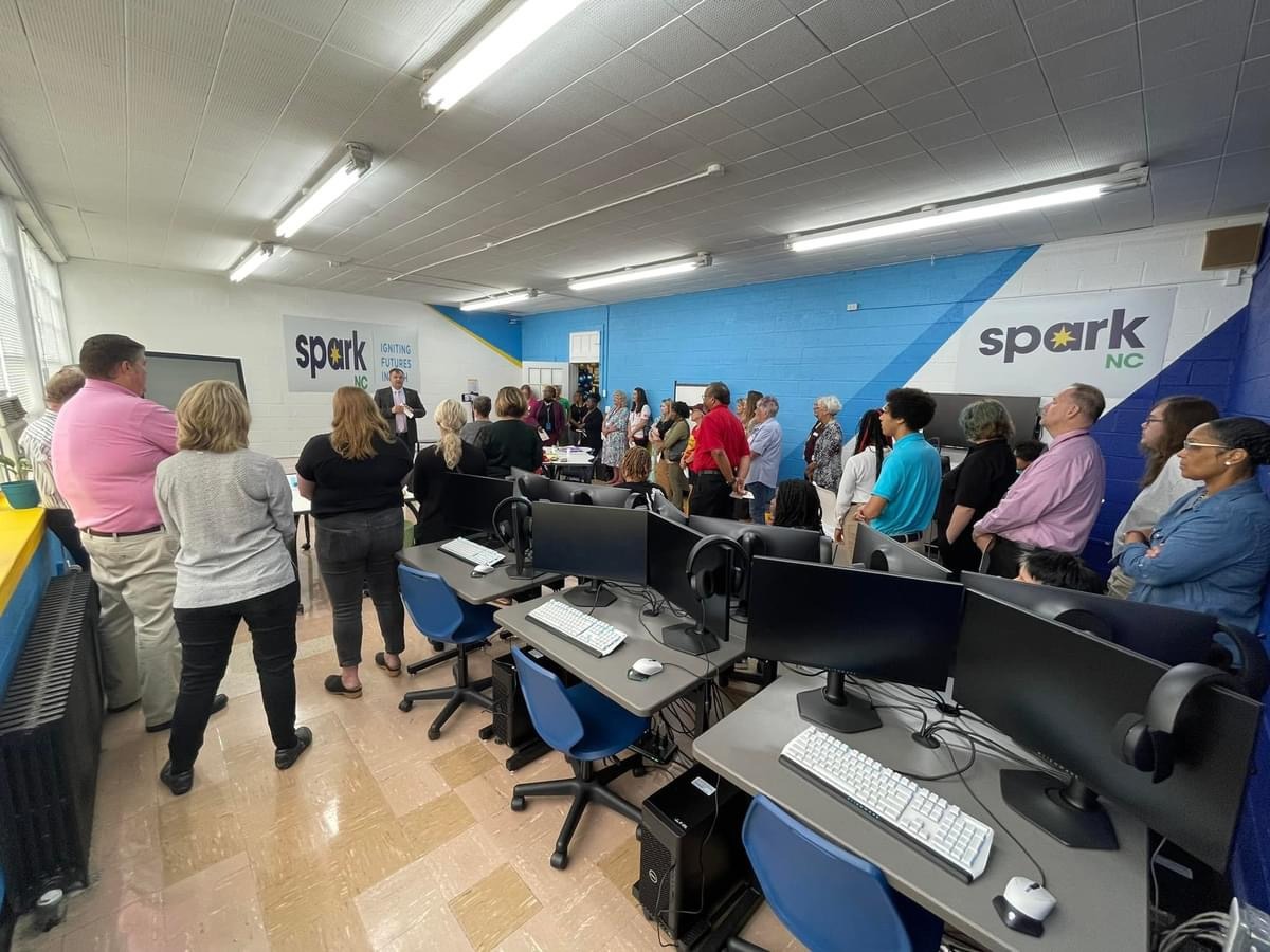 First RCS Spark Lab grand opening with staff and community members 