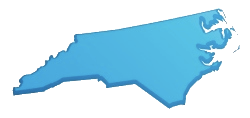 North Carolina state geographic photo in Carolina Blue.