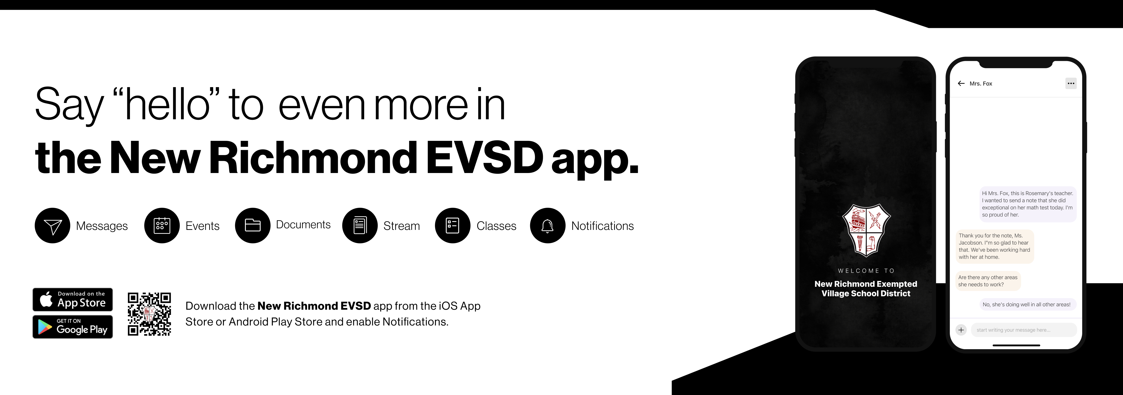 Say hello to Parent-Teacher chat in the new Rooms app. Download the New Richmond Exempted Village School app in the Google Play or Apple App store