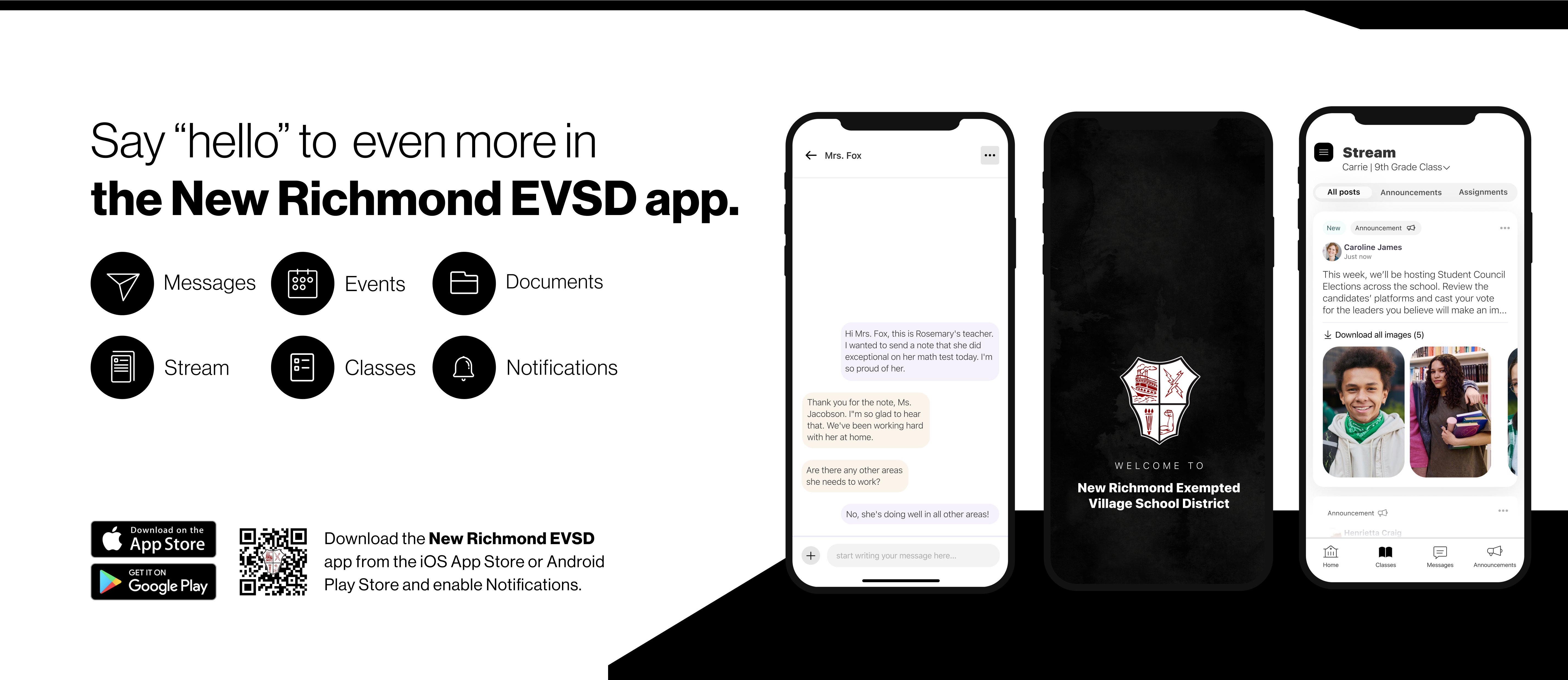 Say "hello" to even more in the New Richmond EVSD app.