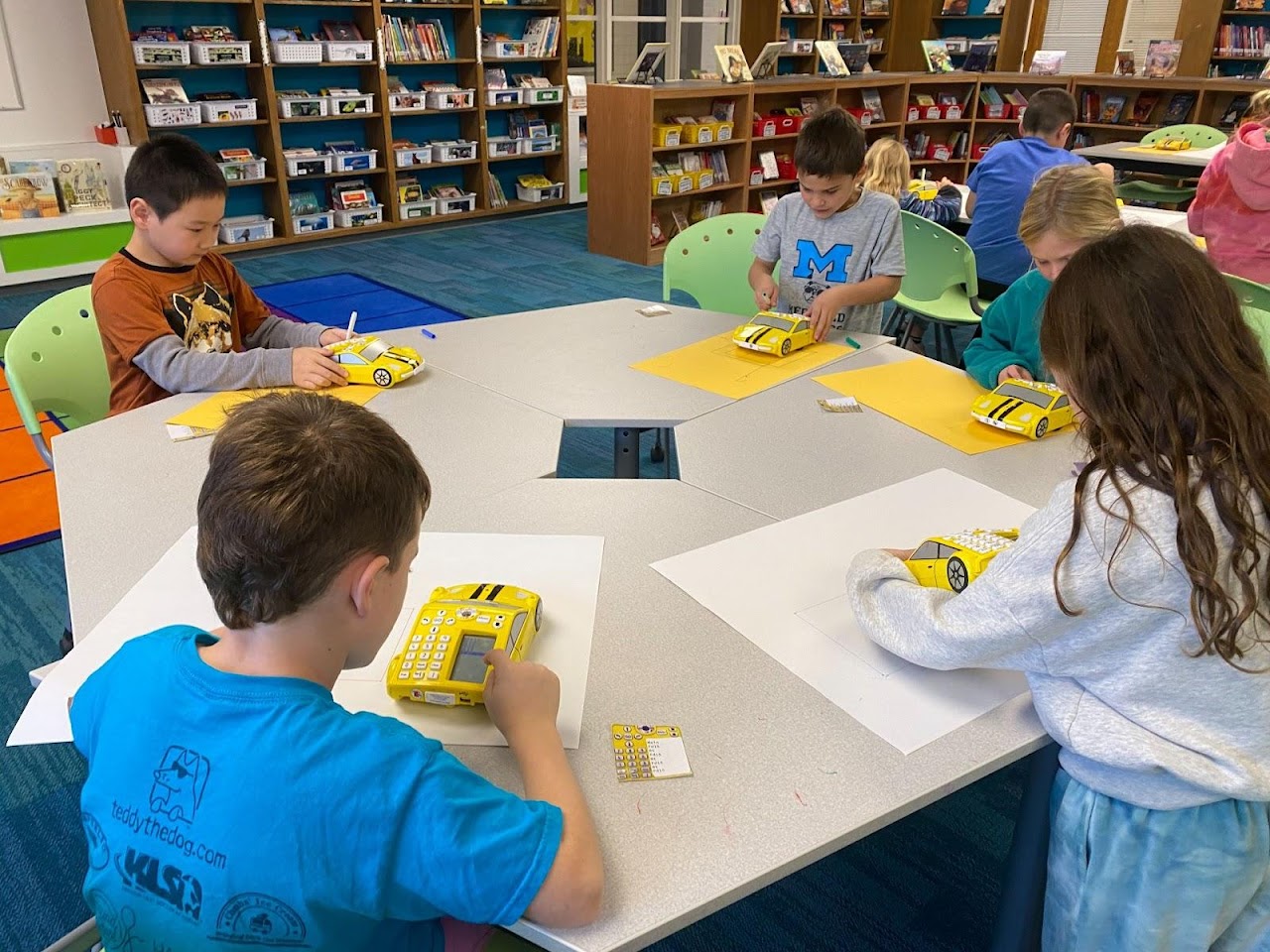 Students working