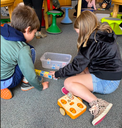 Students working