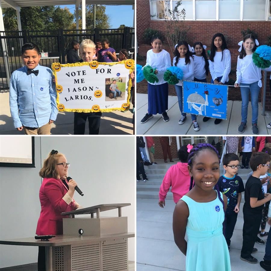 collage of student council members smiling and posing for pictures