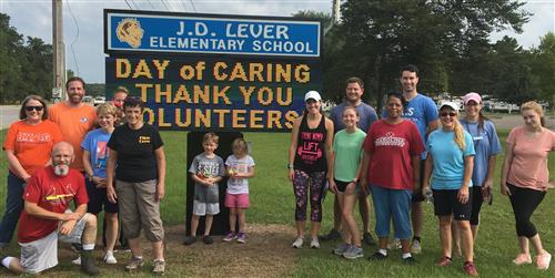 JD Lever Elementary School Day of Giving Volunteers standing together