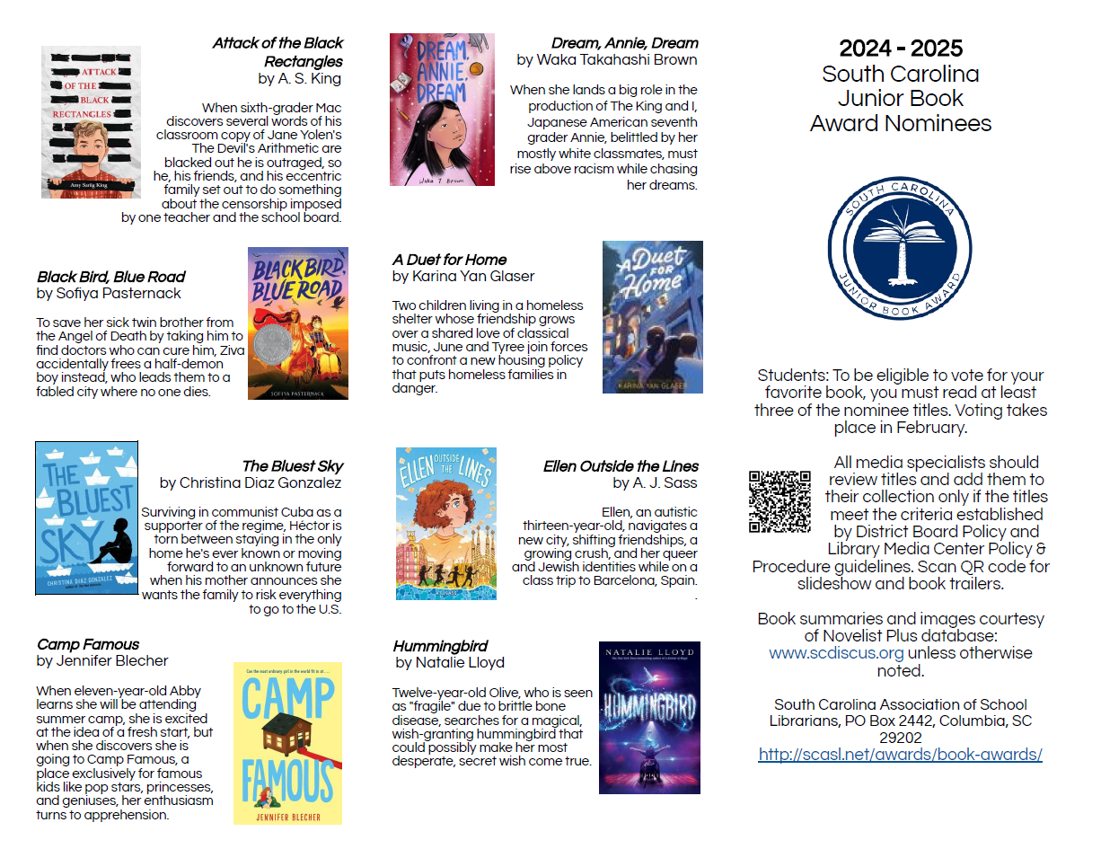 Junior Book Award Nominees First Part