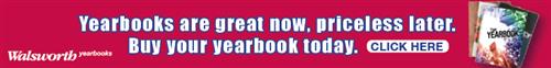 Welsworth yearbook graphic that reads "Yearbooks are great now, priceless later. Buy your year book today. Click here."