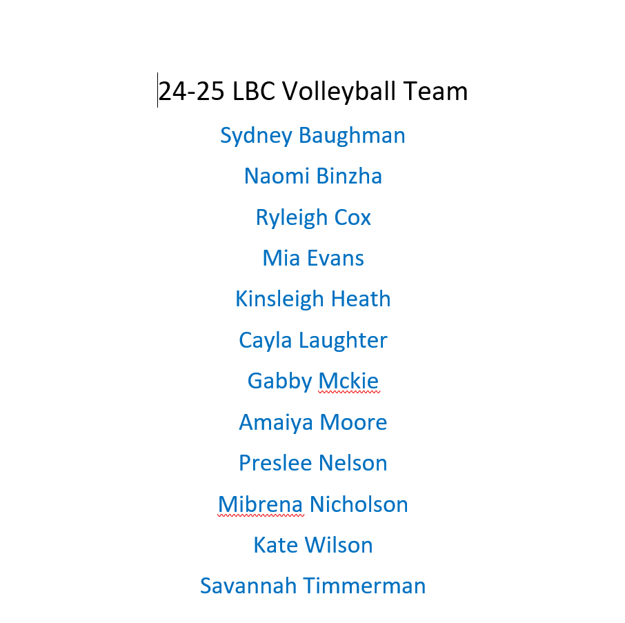 Volleyball Roster