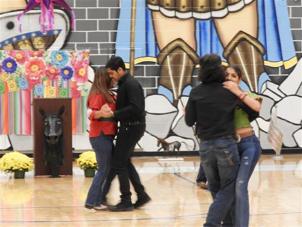 students performing at school event