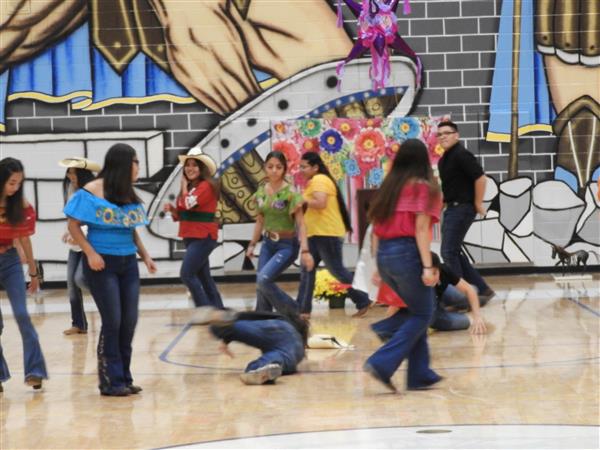 students performing at school event