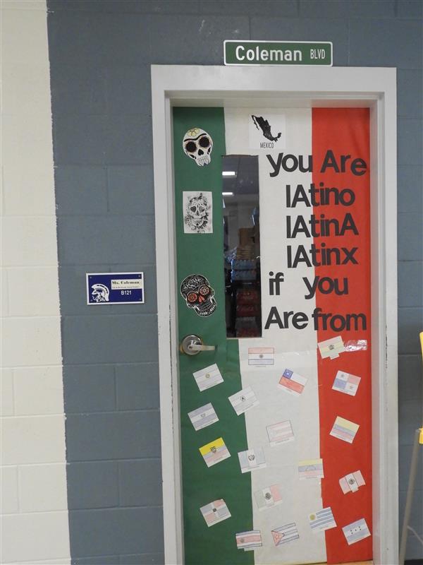 school door decorated