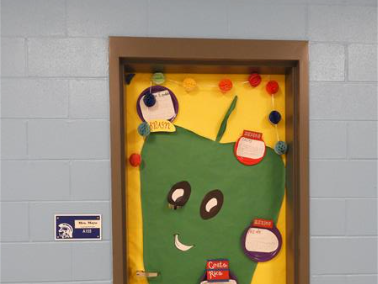 school door decorated