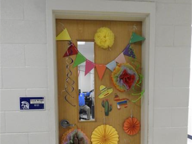 school door decorated