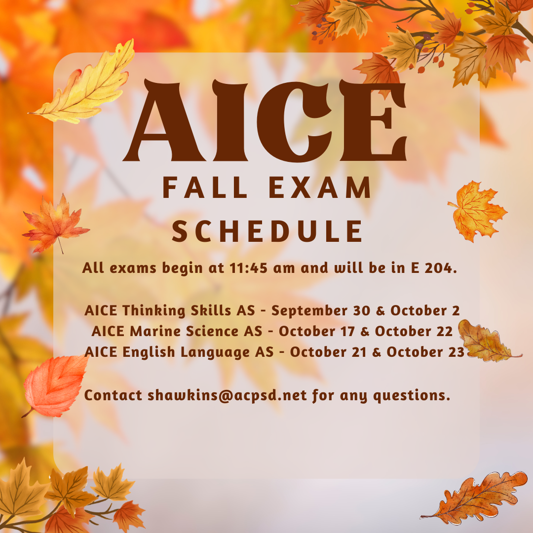 AICE Fall Schedule