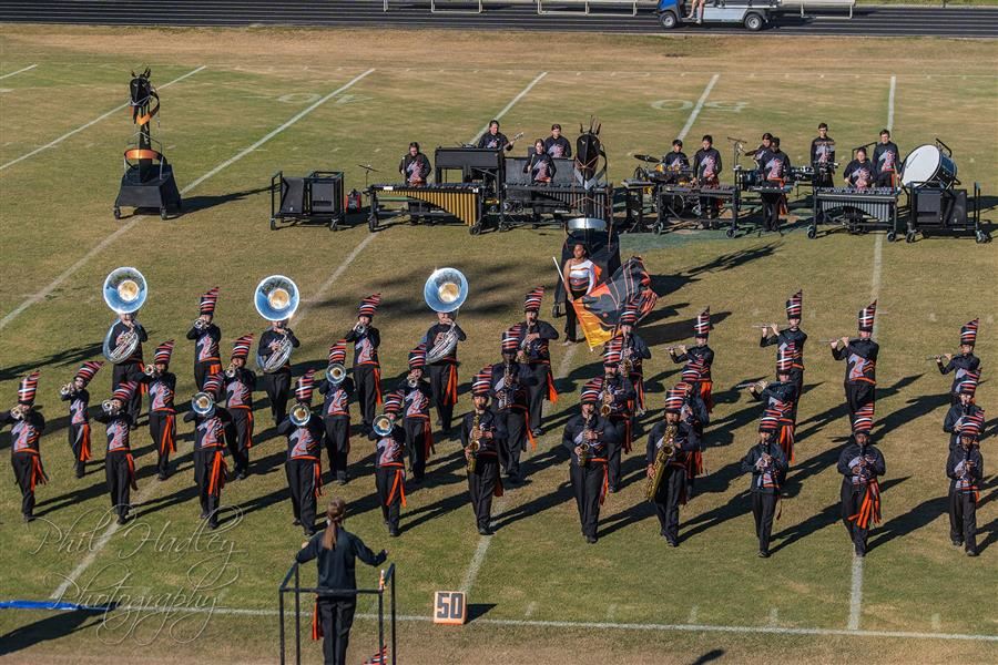 Silver Bluff HS band on field