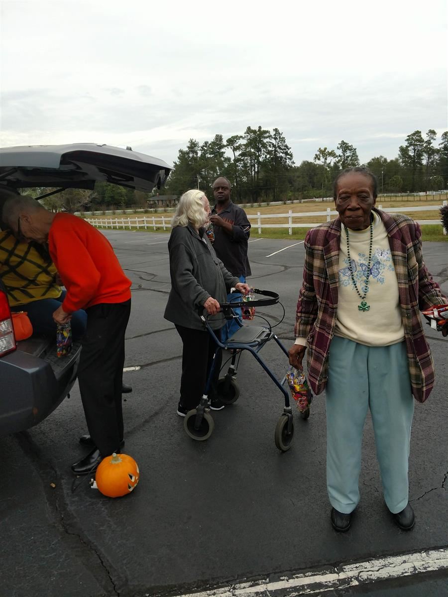 The residents enjoy trunk or treat