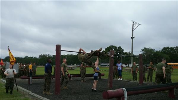 military students at activity