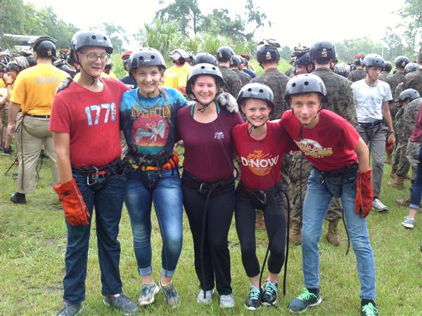 military students at activity