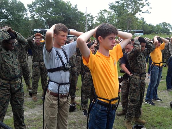 military students at activity