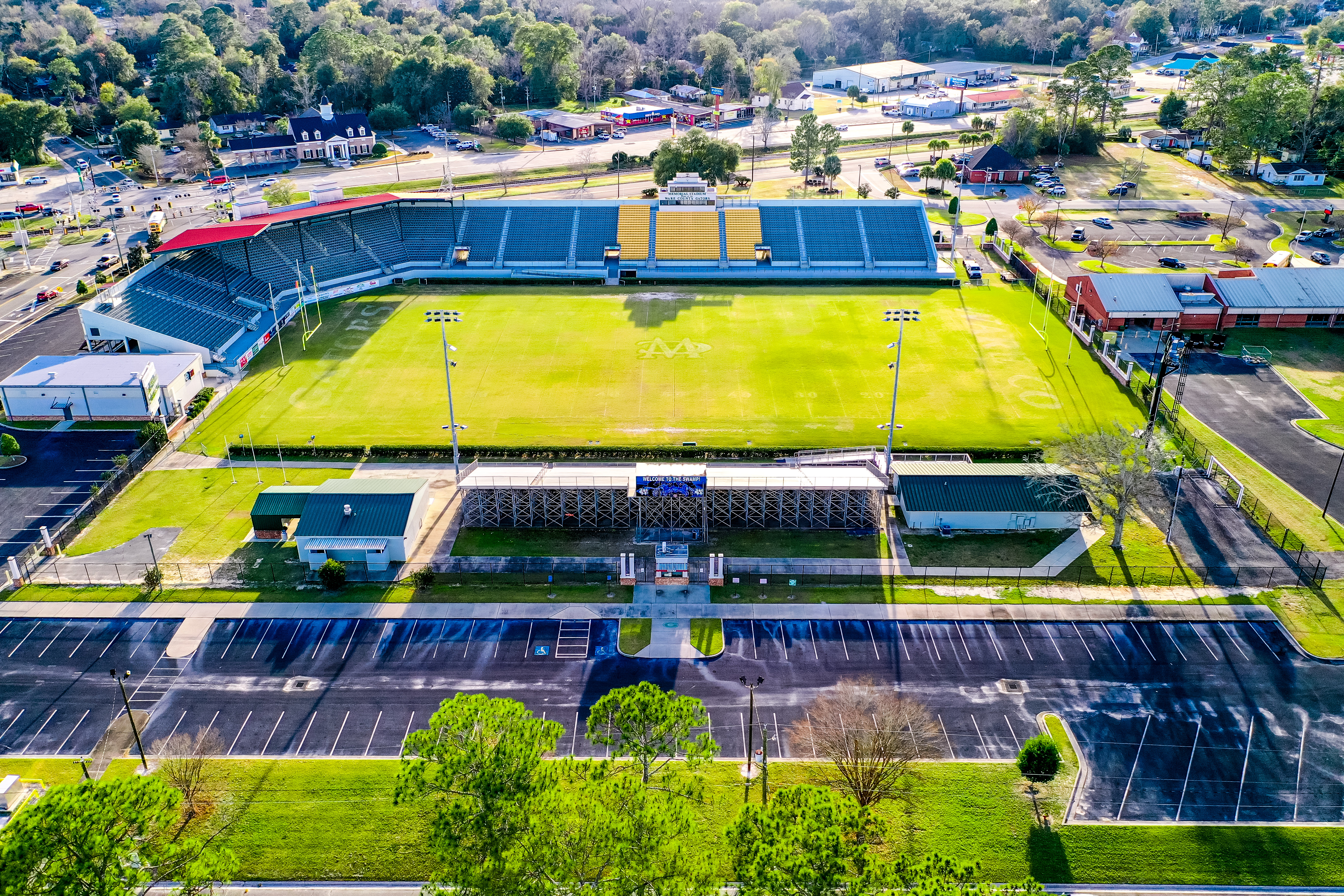 Memorial Stadium drone view 2