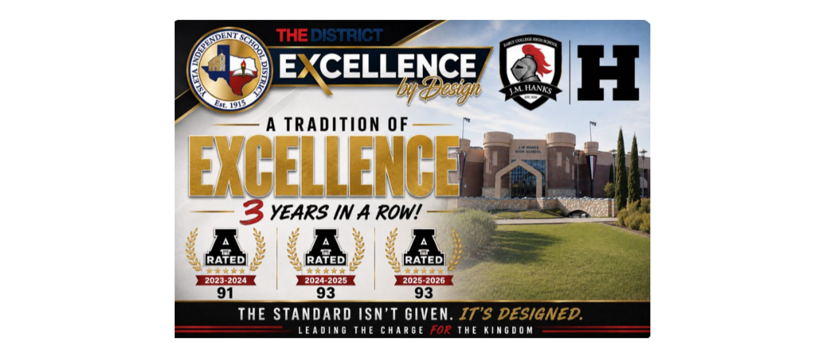 A Tradition of Excellence A Rated Three Years in a Row