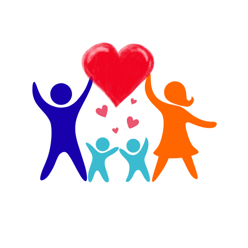 family holding a heart