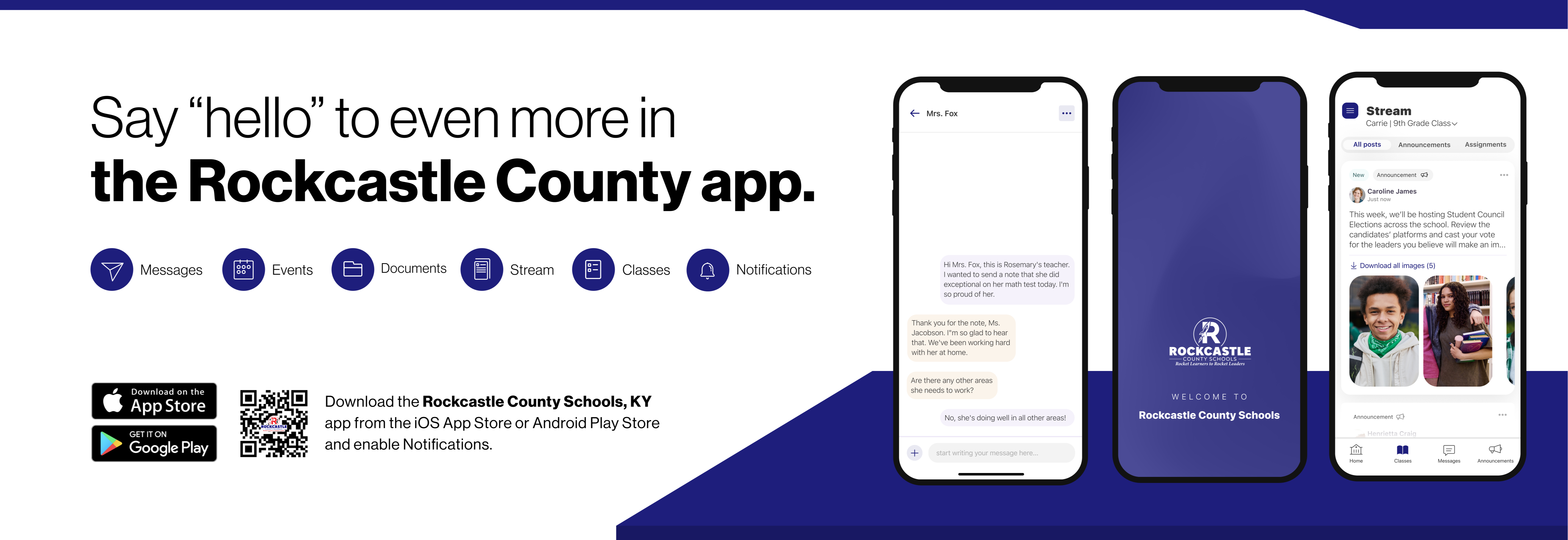 Say hello to Parent-Teacher chat in the new Rooms app. Download the Rockcastle County Schools app in the Google Play or Apple App store