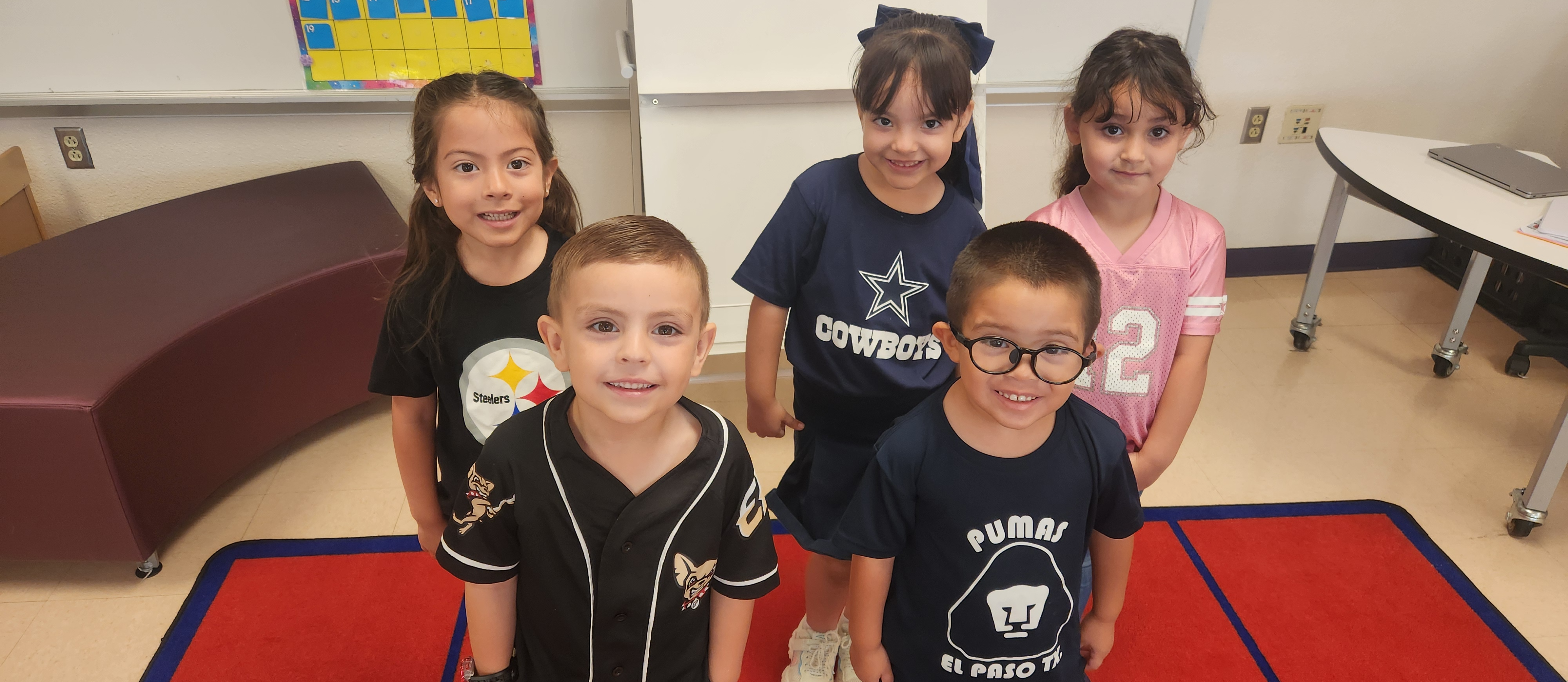 Students wearing their favorite jerseys