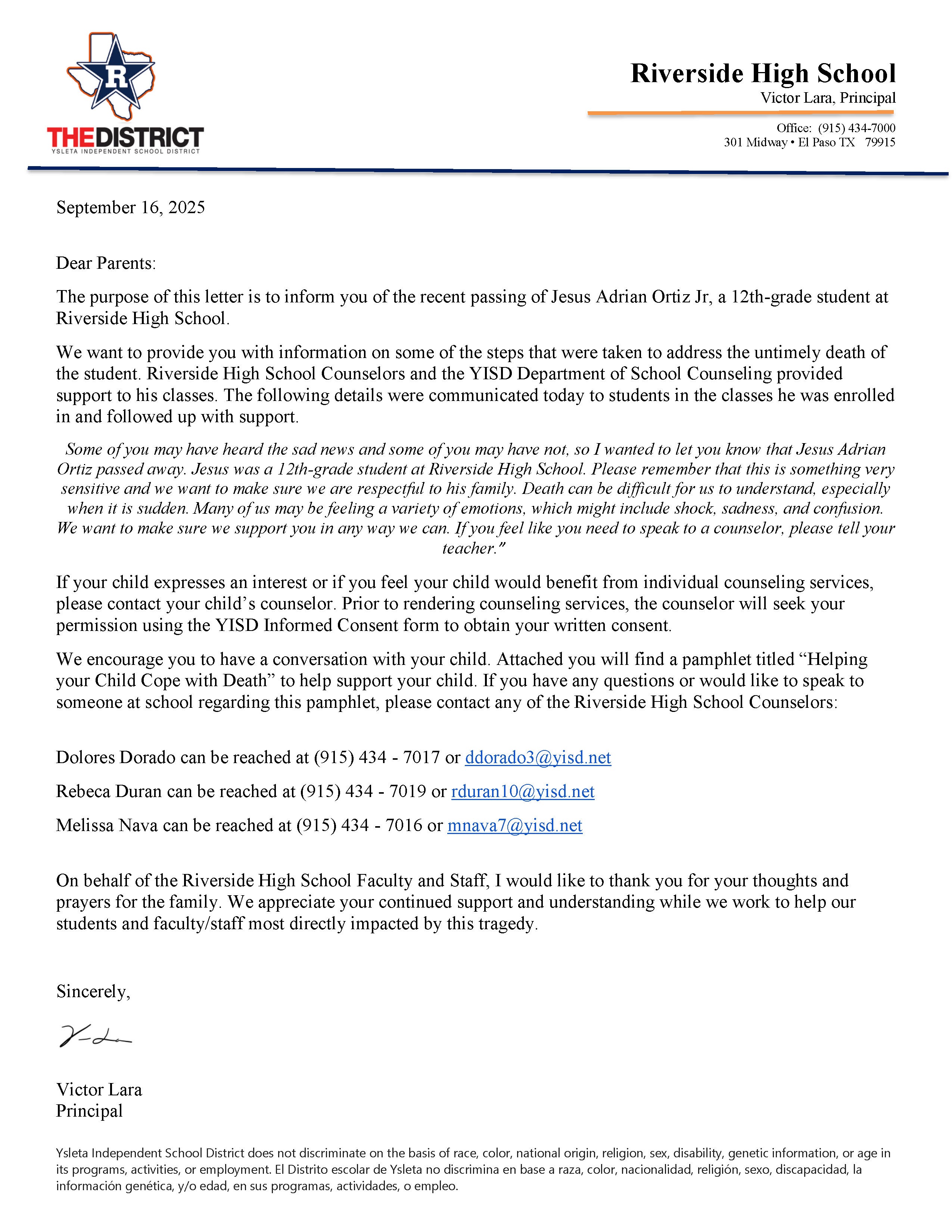 principal's Message
