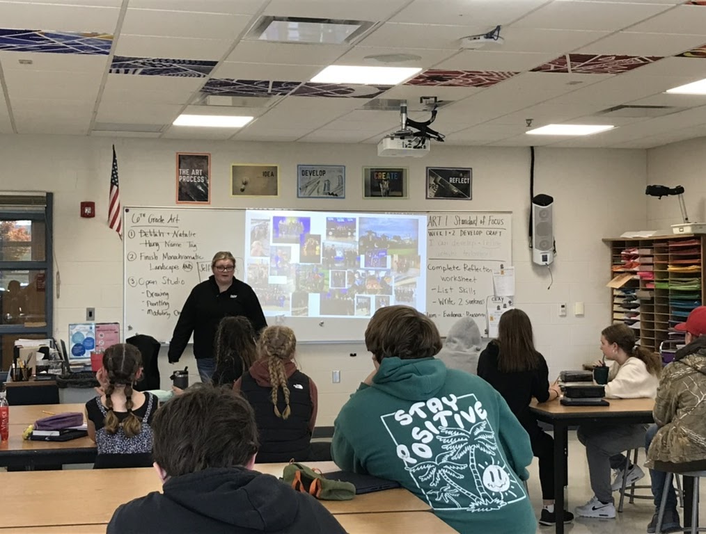 Students presenting in class