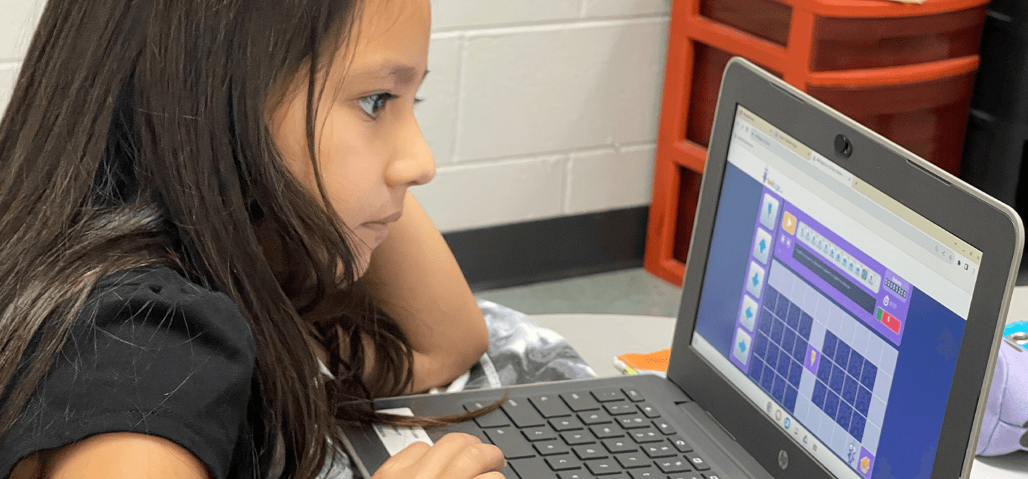 Girl working on her computer