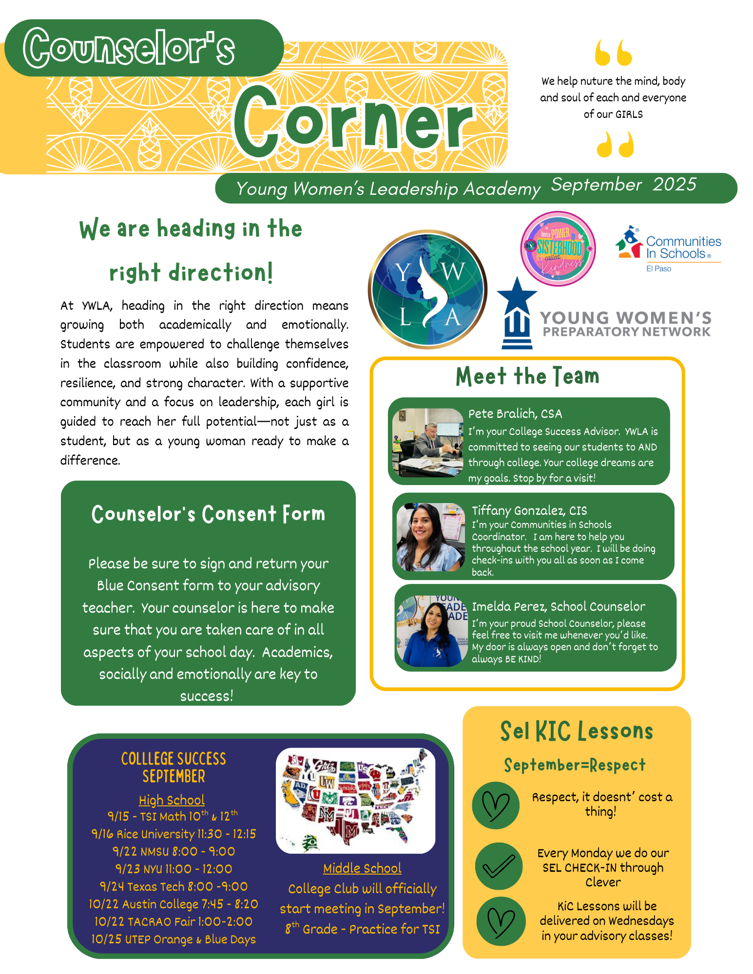 september counselors corner