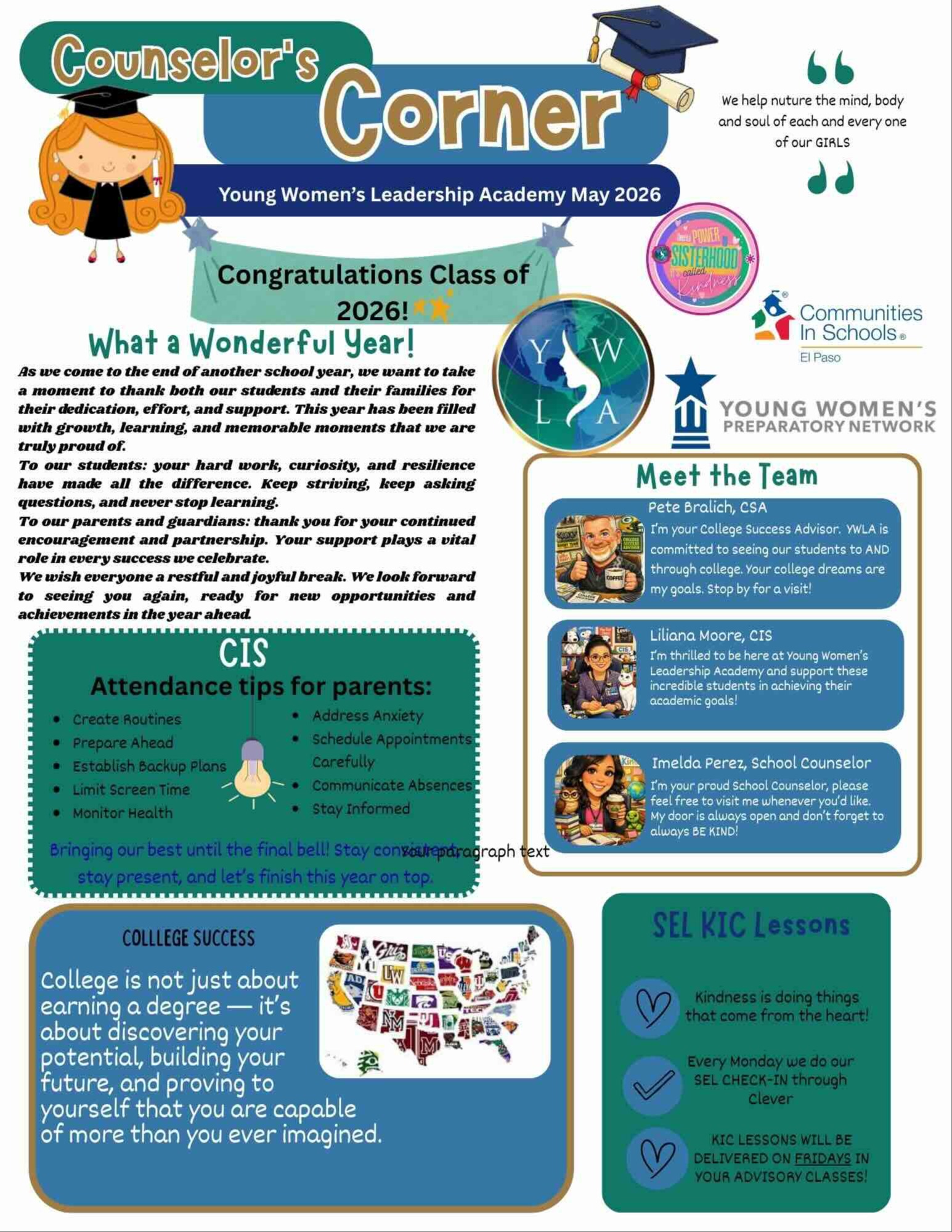 counselors corner Newsletter for May 2026