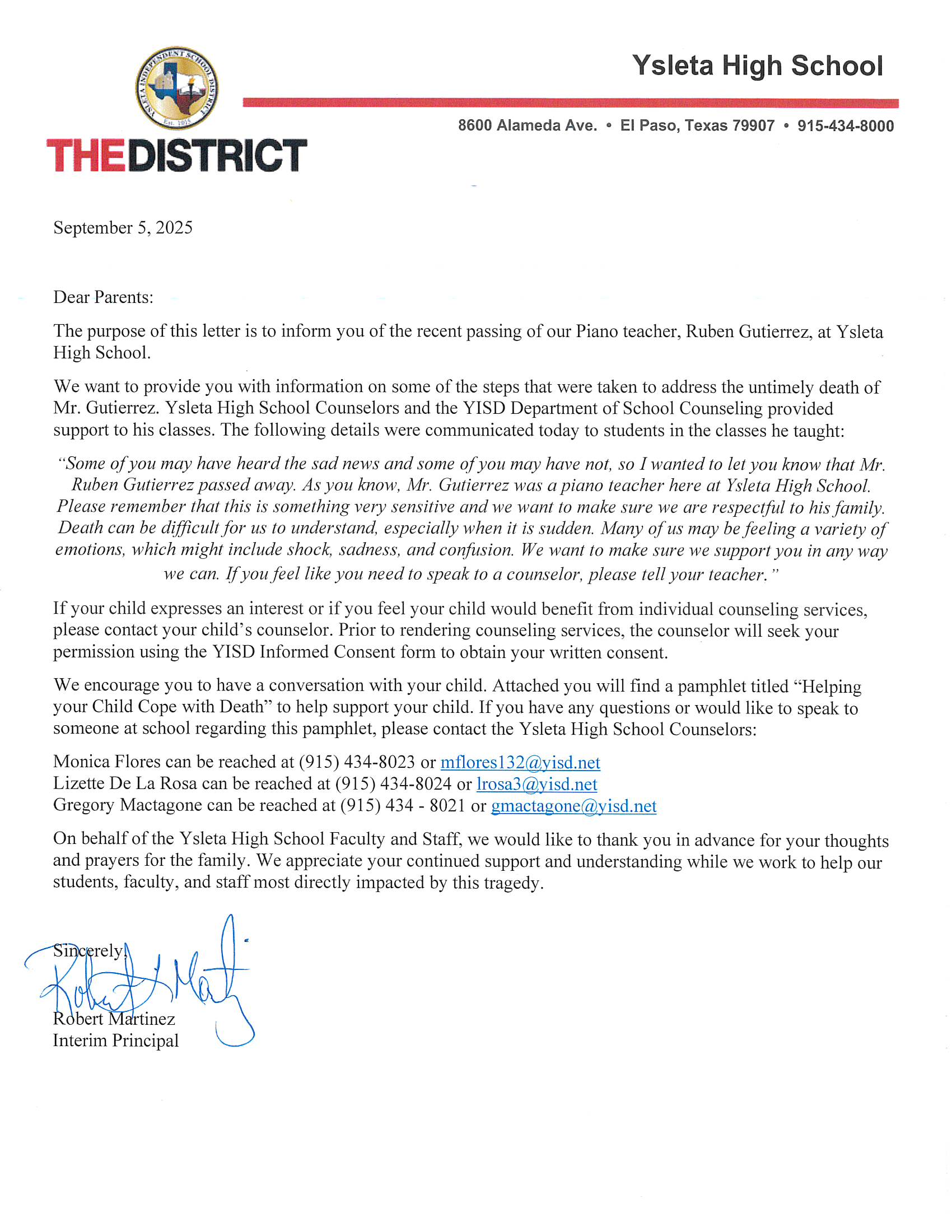 principal's Message