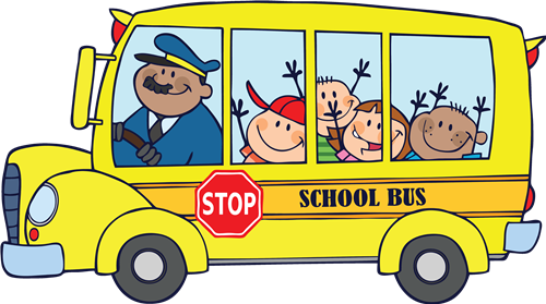 Drawing of a school bus full of kids