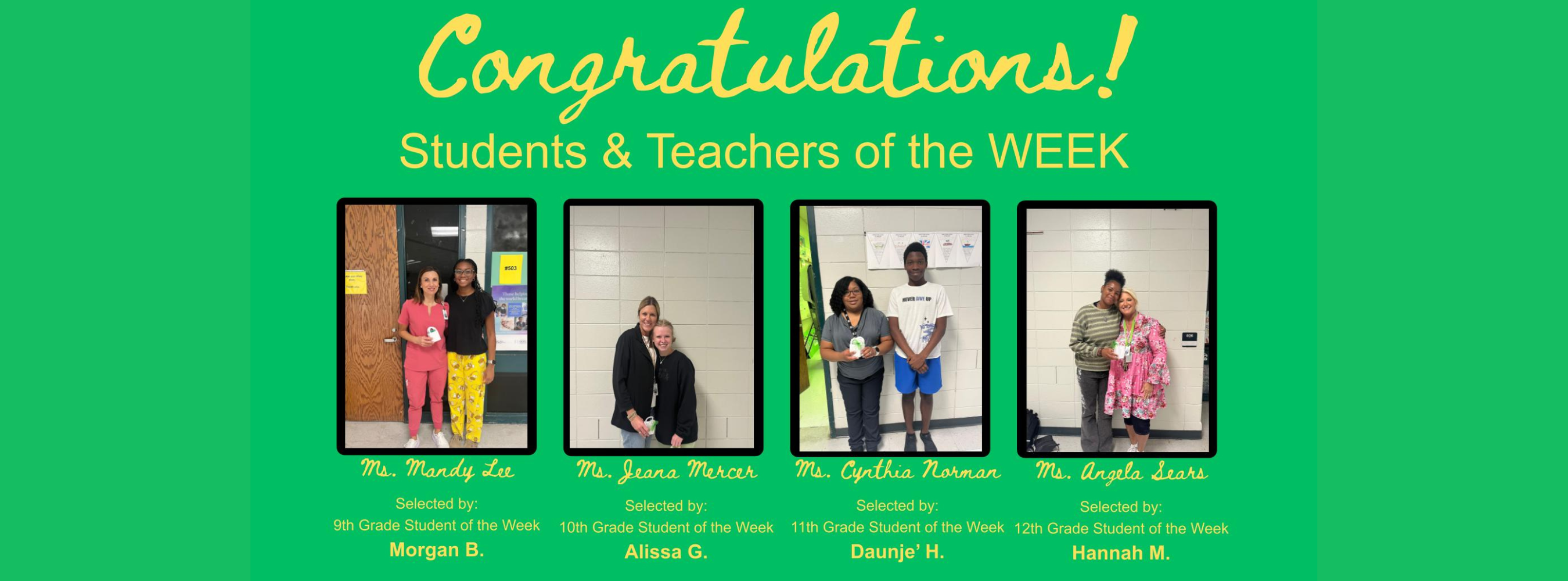 Students &amp; Teachers of the Week