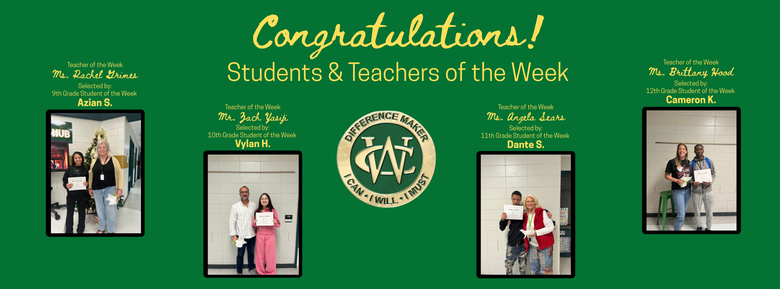 Students &amp; Teachers of the Week