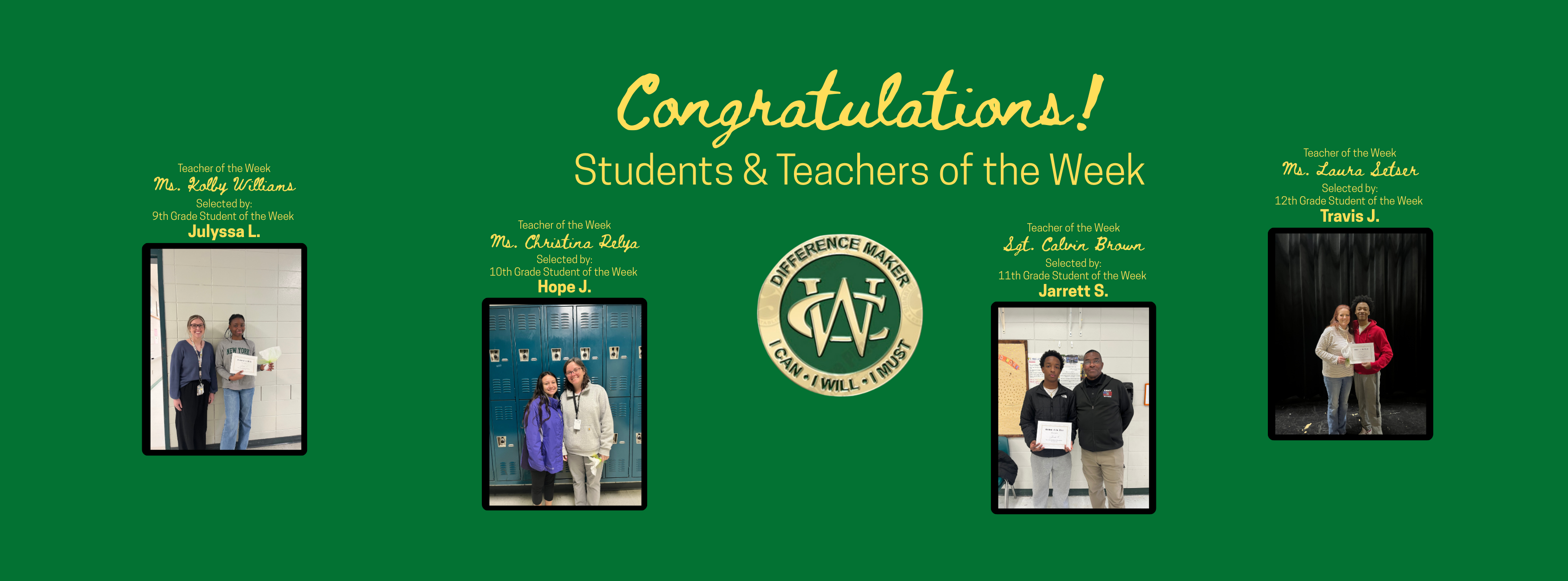 Students &amp; Teachers of the Week