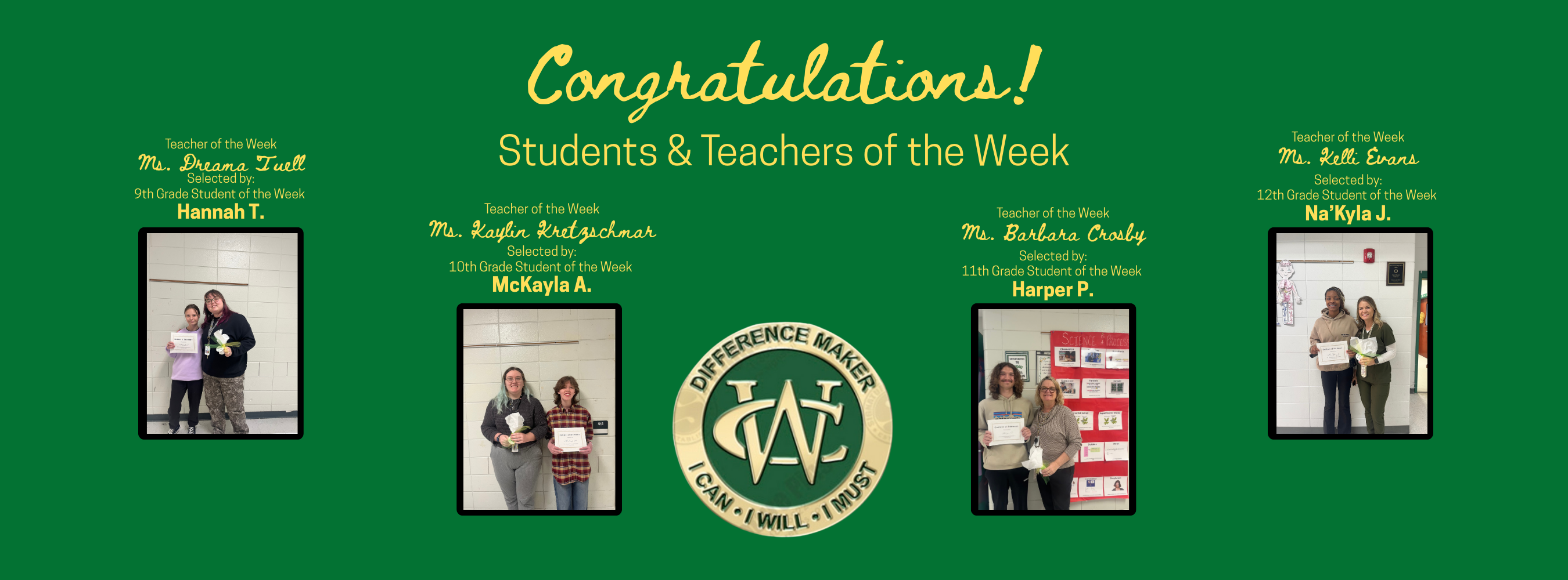 Students &amp; Teachers of the Week