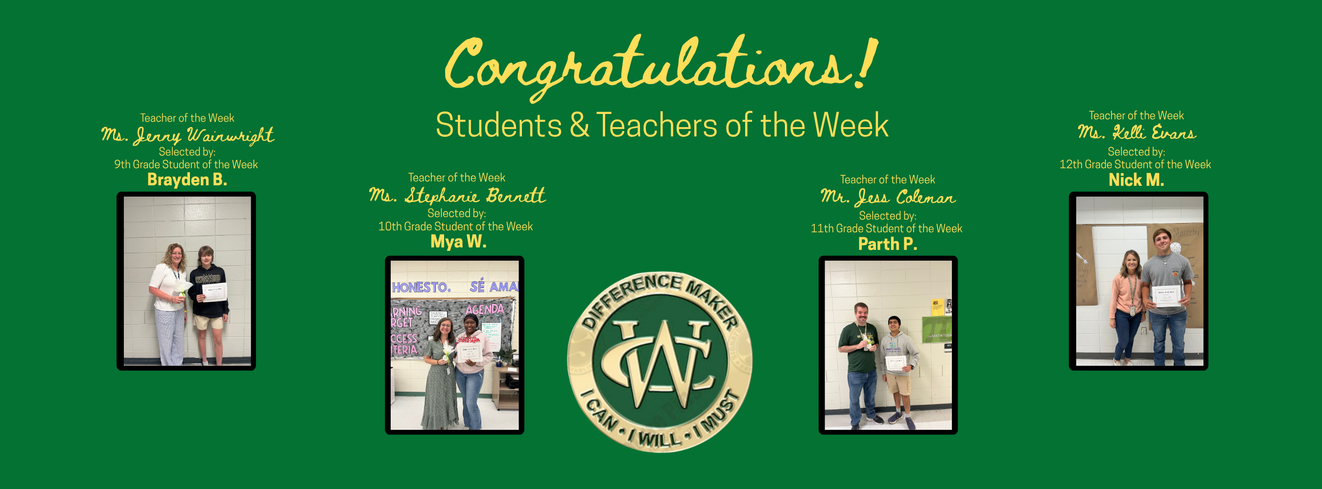 Students &amp; Teachers of the Week