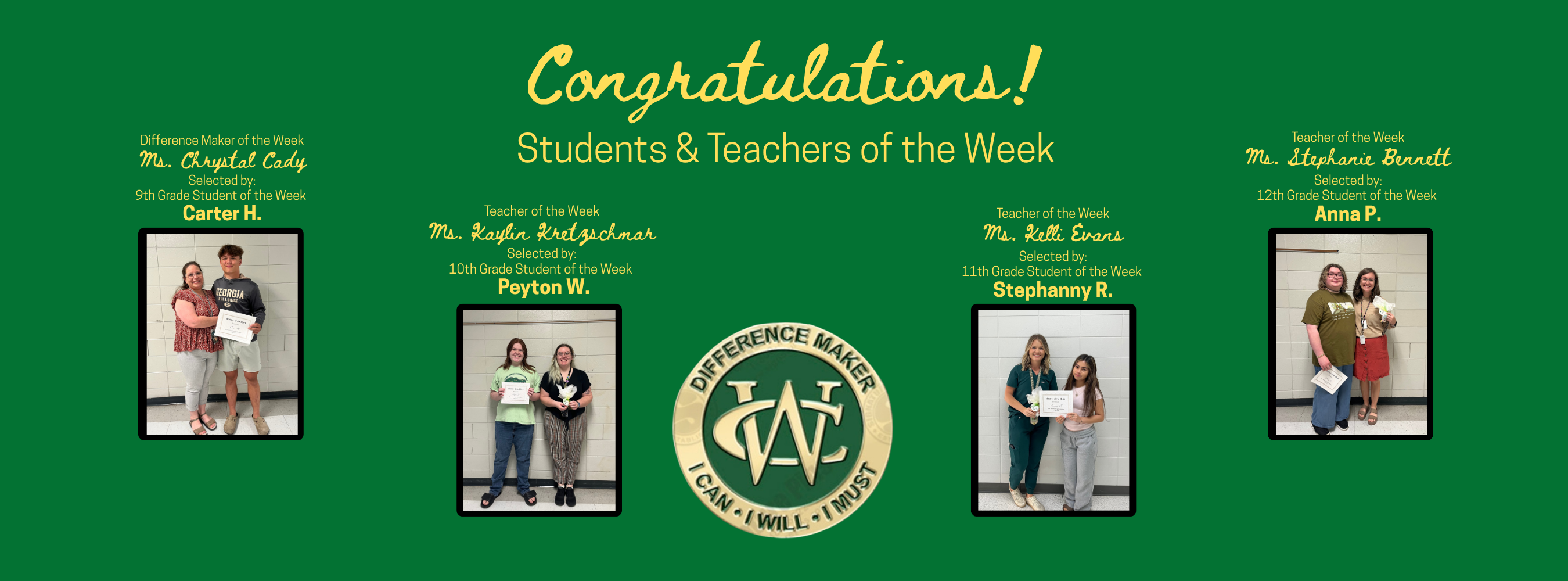 Students &amp; Teachers of the Week