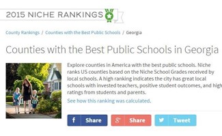 COUNTIES WITH THE BEST PUBLIC SCHOOLS IN GEORGIA