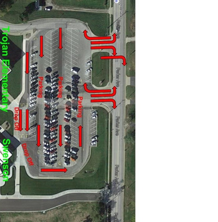 Student Drop off map with car routes