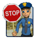 crossing guard with a STOP Sign