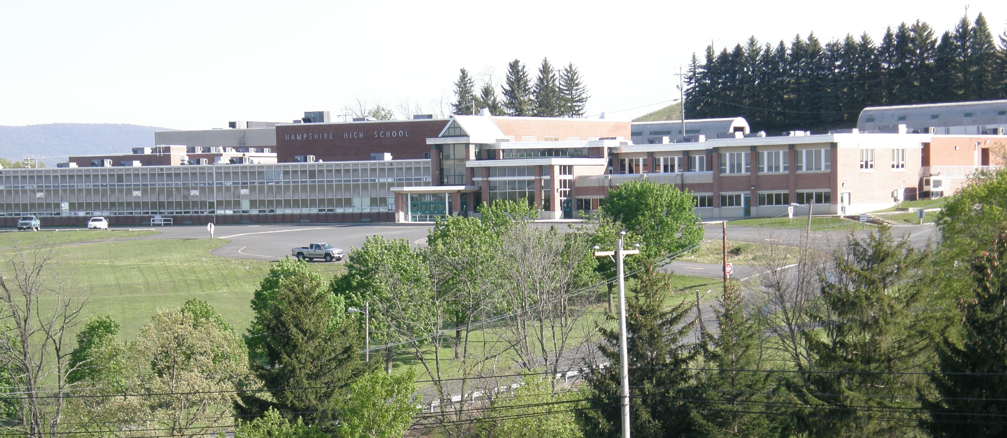 photo of hampshire high from across the street