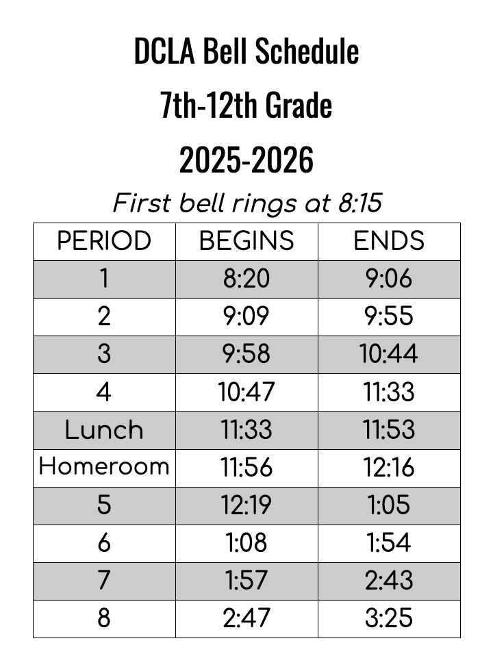 bell schedule