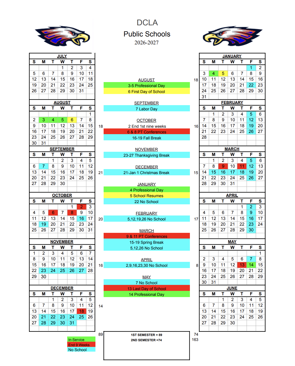 school calendar