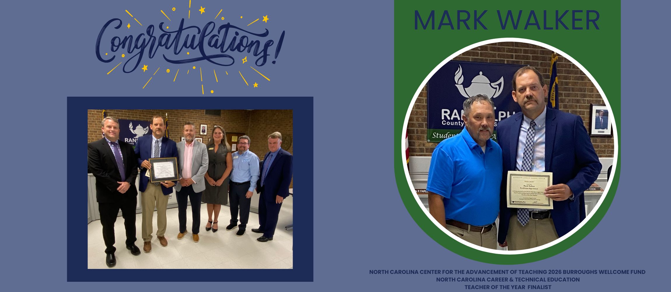 North Carolina Center for the advancement of teaching 2026 Burroughs Wellcome Fund  North Carolina Career &amp; Technical Education  Teacher of the Year  Finalist